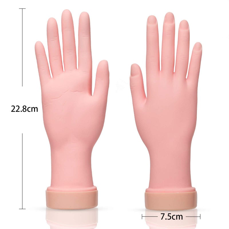 AORAEM Nail Trainning Hand Flexible Soft Practice Plastic Mannequin Hand Nails Tips Art Trainer Manicure Practice Hand Tool - Image 2